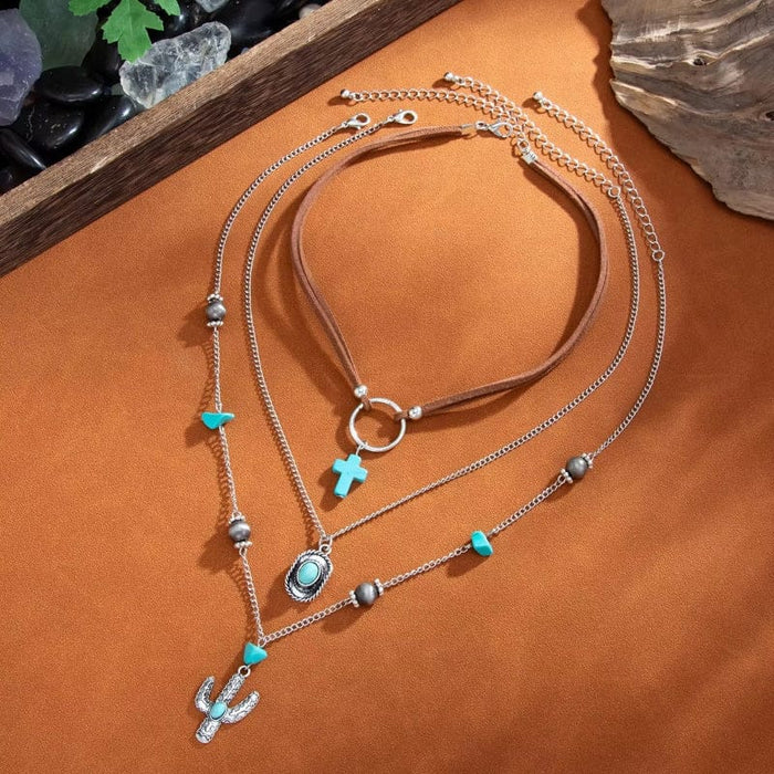 Bohemian gold lariat pendant necklace