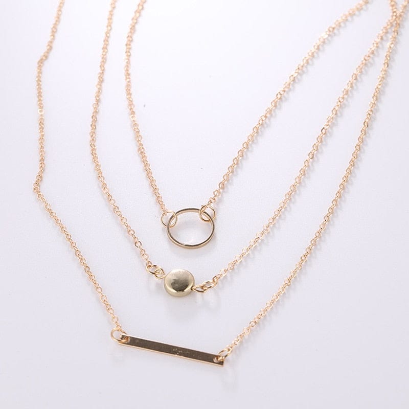 Bohemian gold multi-strand pendant necklace
