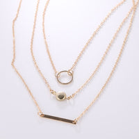Bohemian gold multi-strand pendant necklace