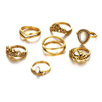 Bohemian gold stackable finger rings