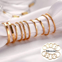 Bohemian gold stacking rings set