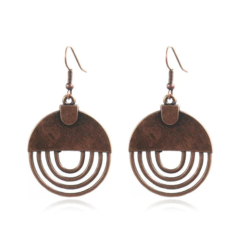 Bohemian handmade dangle earrings gold