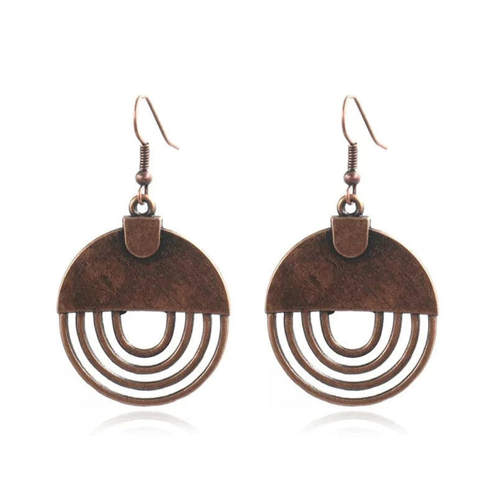 Bohemian handmade dangle earrings gold
