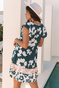 Bohemian Lace Trim Mini Dress