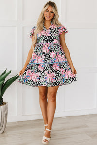 Bohemian Lace Trim Mini Dress