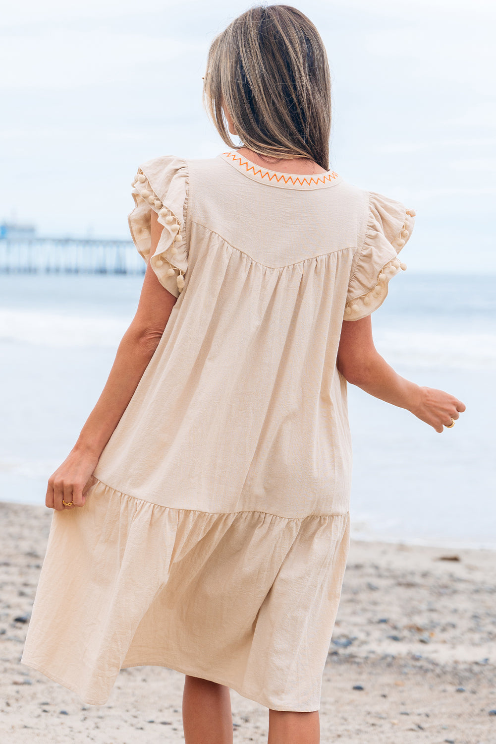 Bohemian Lace Trim Summer Dress