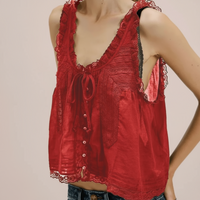 Bohemian lace vest casual look