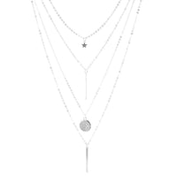 Bohemian layered gold pendant necklace