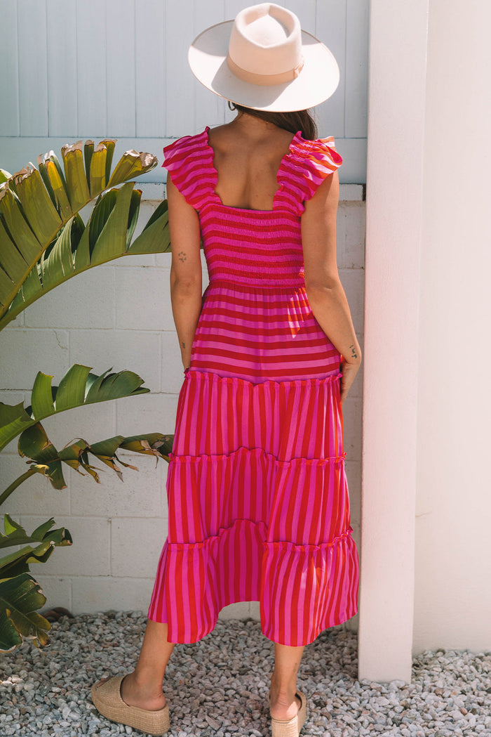 Bohemian layered long dress flowy