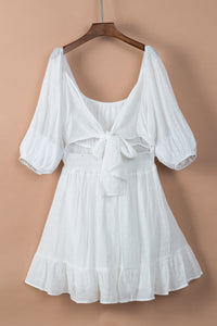 Bohemian Layered Midi Dress White