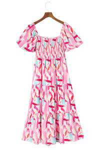 Bohemian Layered Ruffle Dress Back