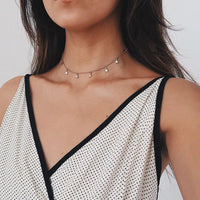 Bohemian layered shell choker necklace