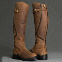 Bohemian leather tall boots brown