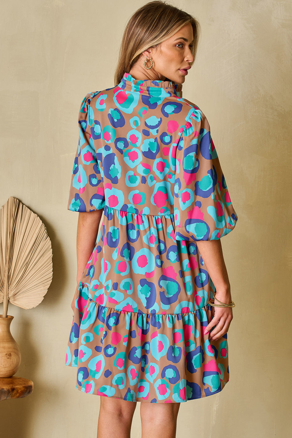 Bohemian Leopard Print Summer Dress