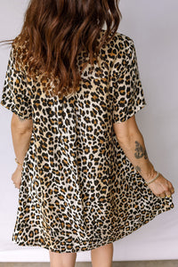 Bohemian Leopard Print Summer Dress