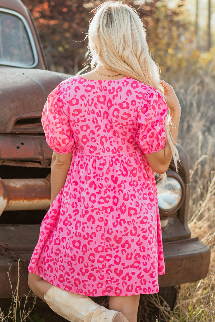 Bohemian Leopard Print Summer Dress