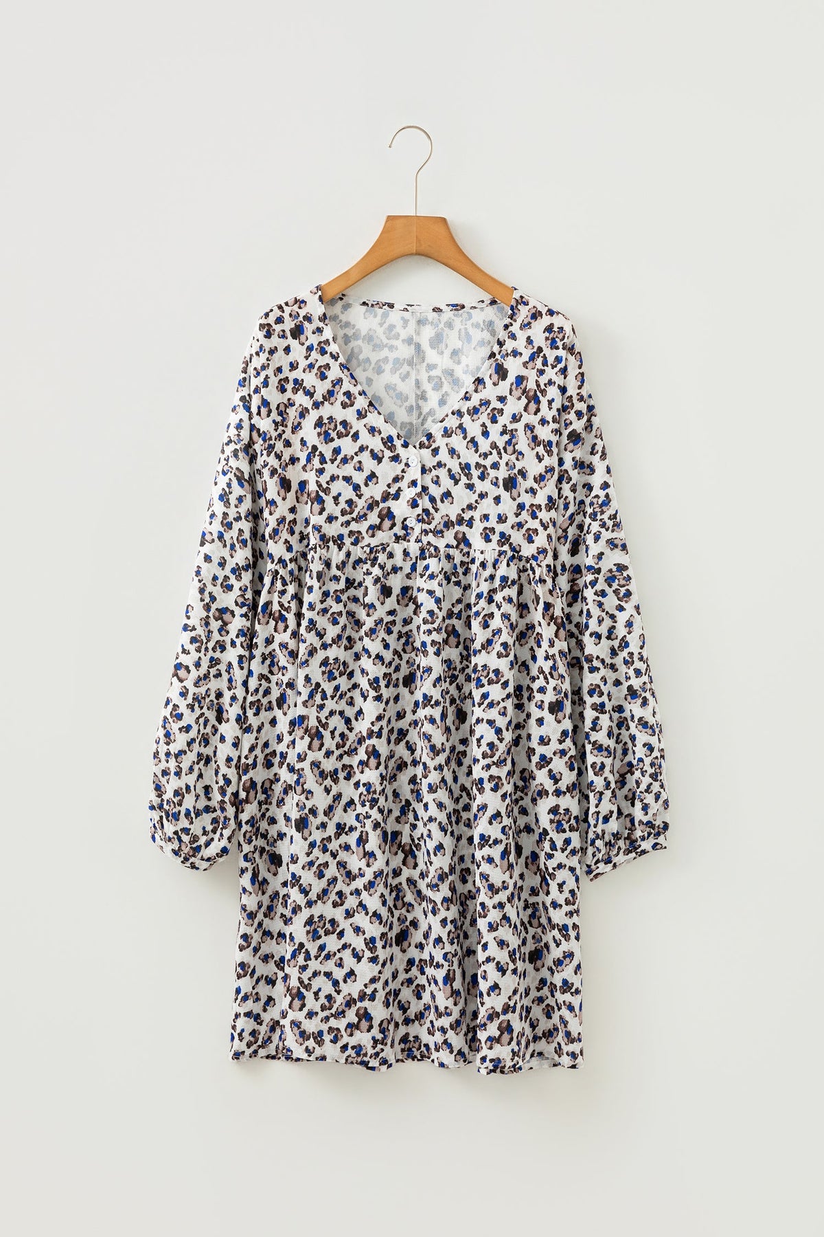 Bohemian leopard relaxed sleeve dress