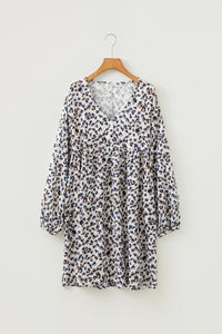 Bohemian leopard relaxed sleeve dress