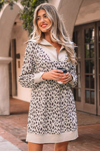 Bohemian Leopard Ruffle Mini Dress