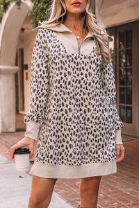 Bohemian Leopard V-Neck Dress