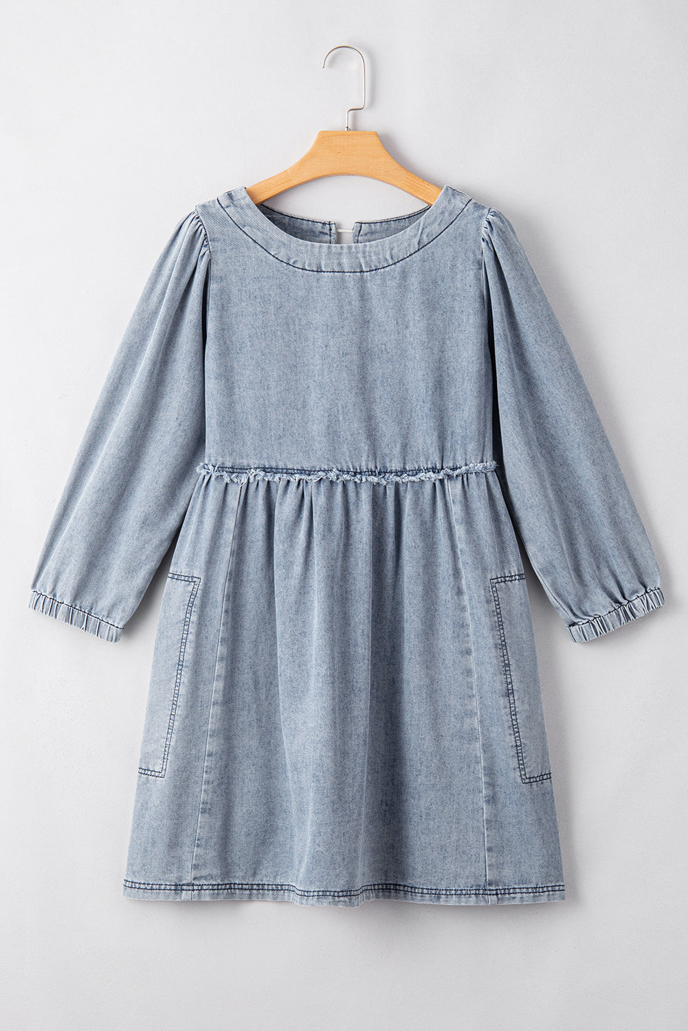 Bohemian Light Blue Mini Dress