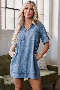 Bohemian Lightweight Blue Mini Dress