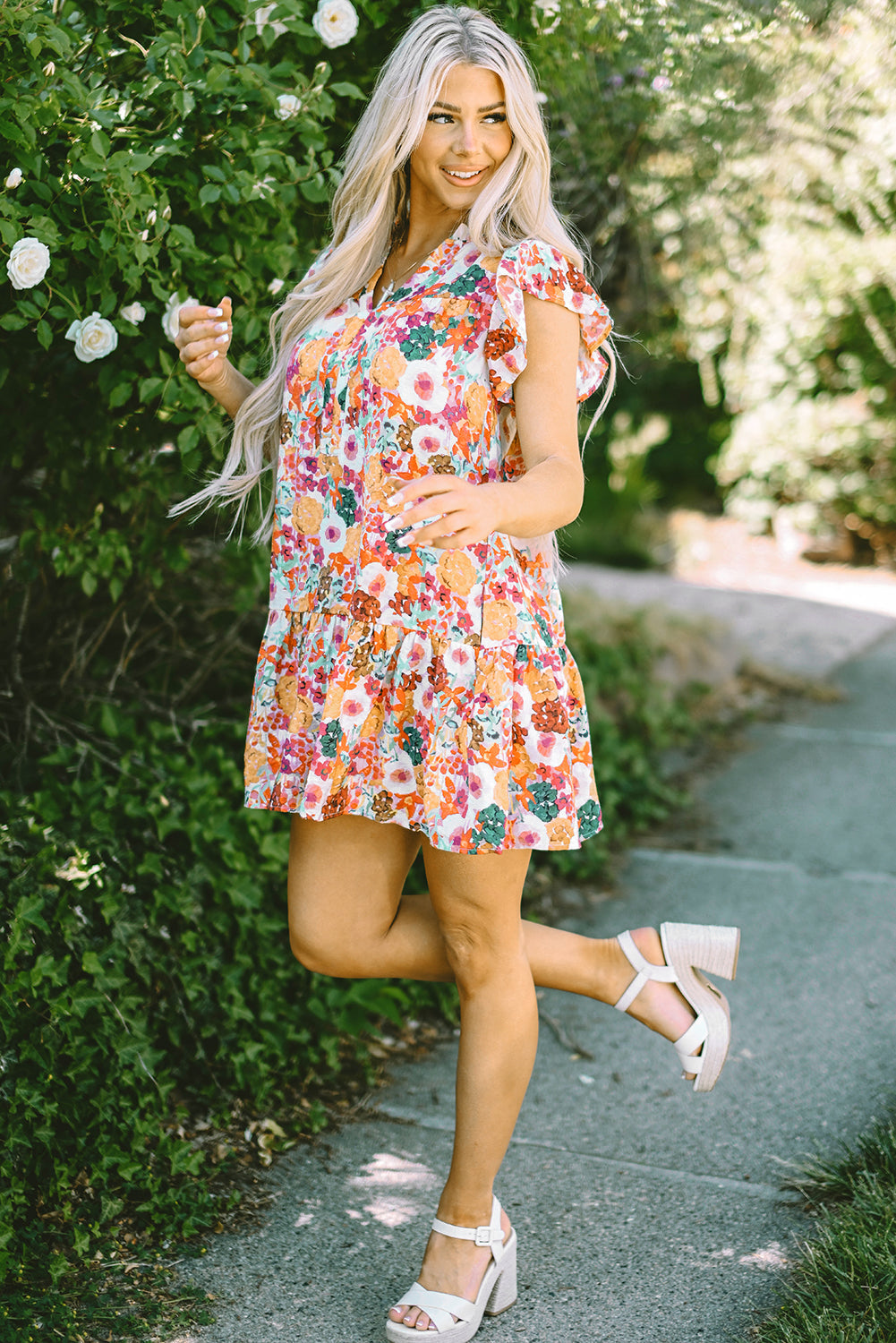 Bohemian lightweight cotton mini dress