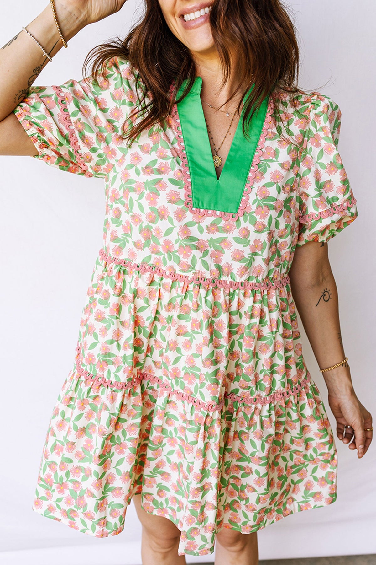 Bohemian lightweight cotton mini dress