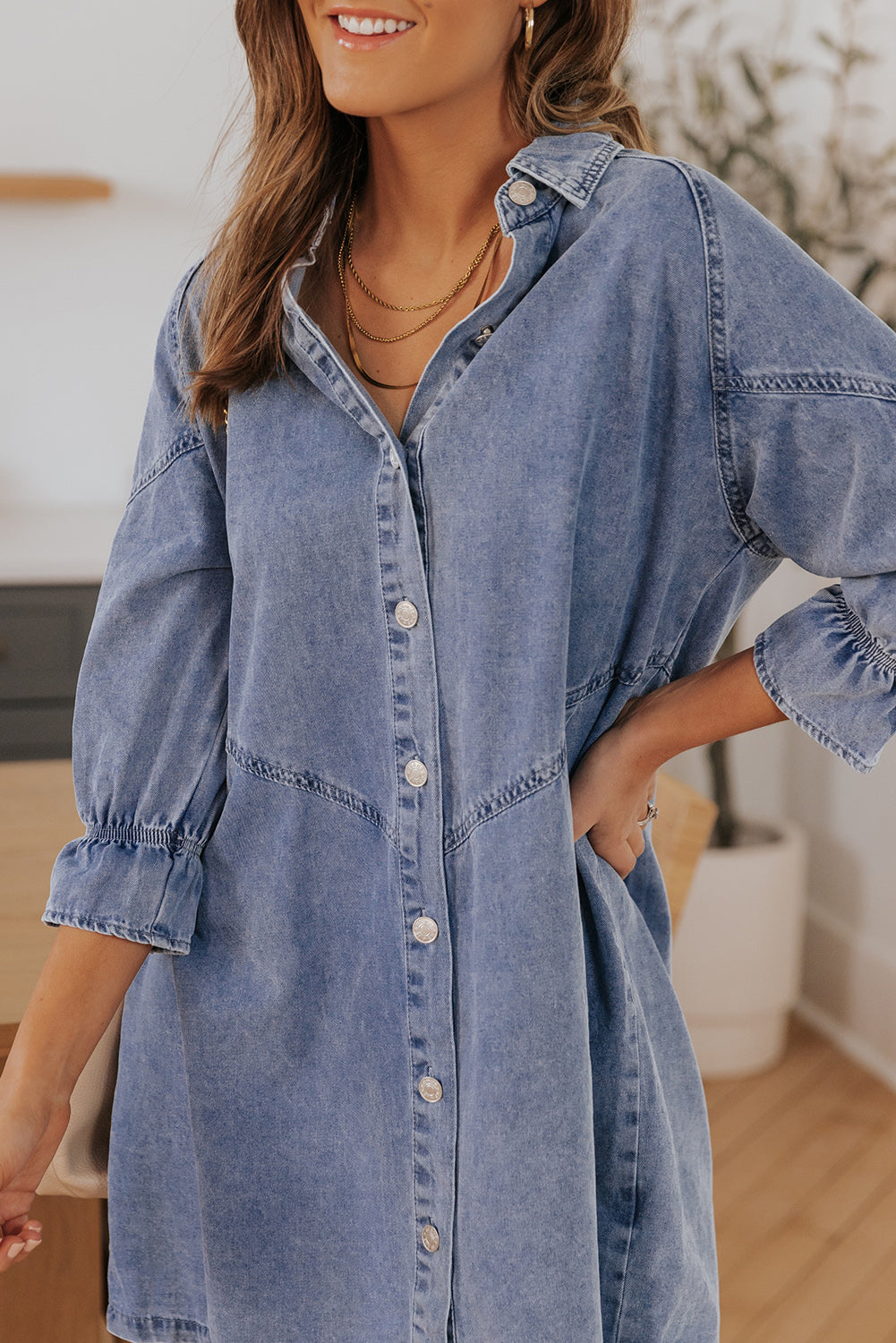 Bohemian Lightweight Denim Summer Dress