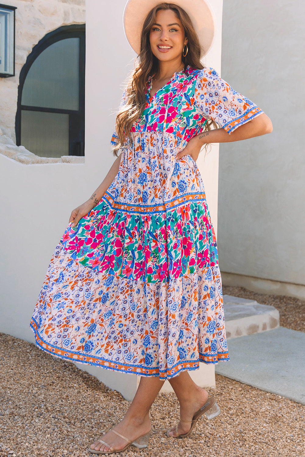 Bohemian lightweight floral day dress
