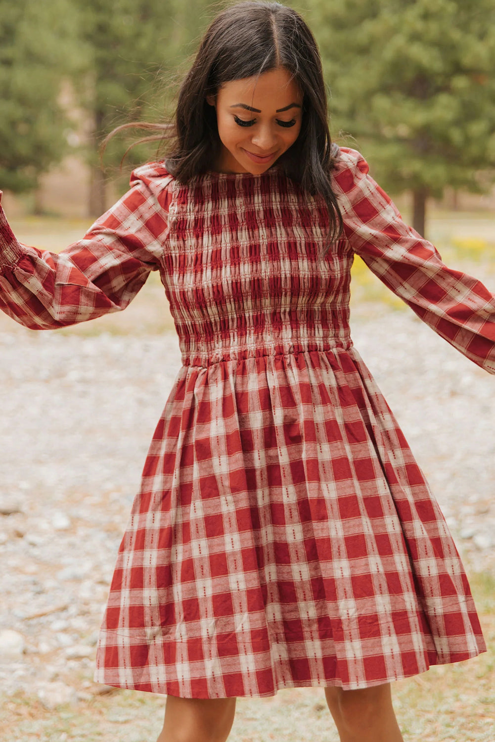 Bohemian Lightweight Plaid Day Dress