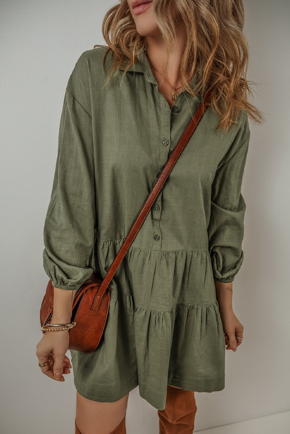 Bohemian lightweight ruffle dress back