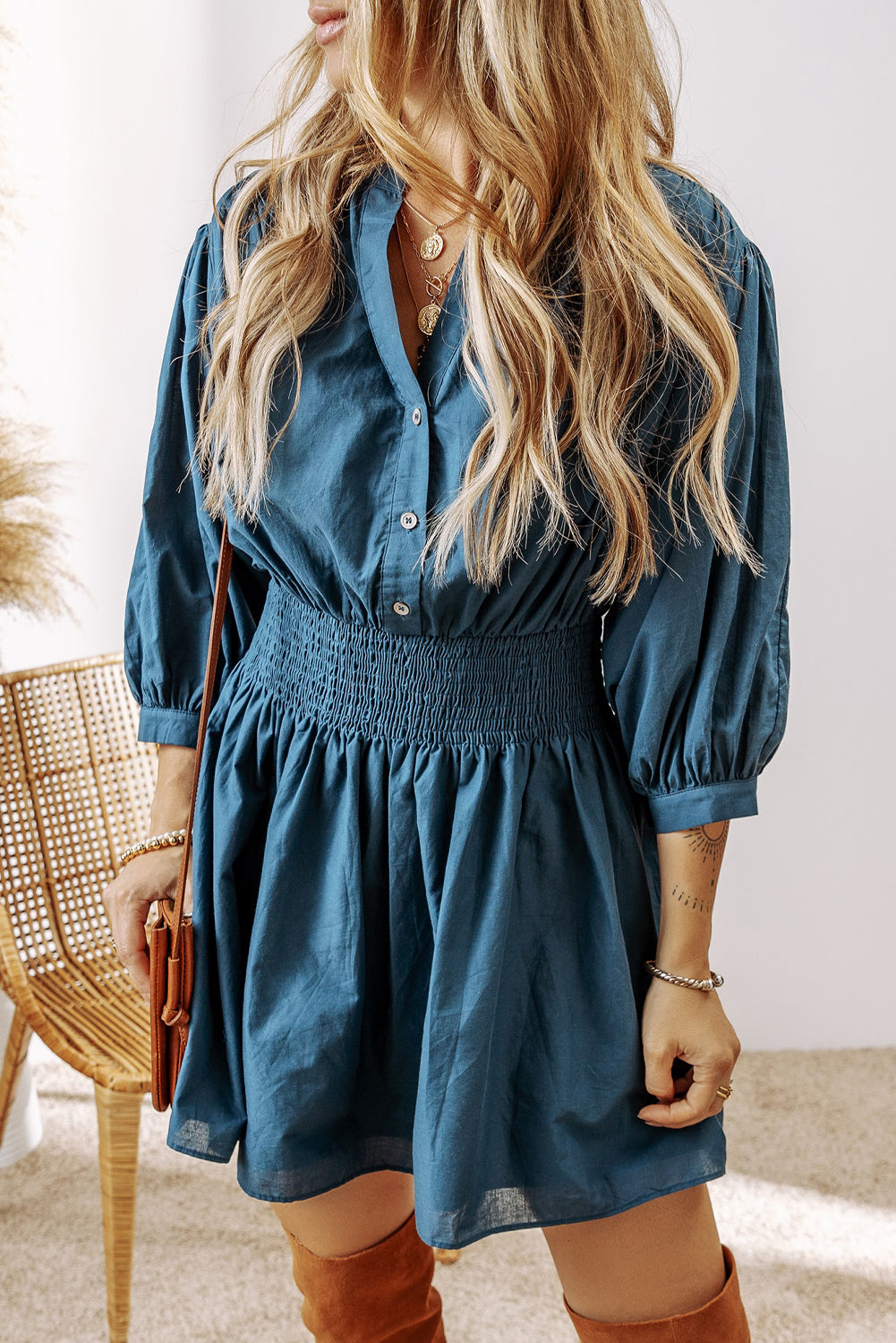 Bohemian lightweight tiered skirt dress
