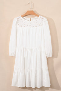 Bohemian lightweight tiered white dress
