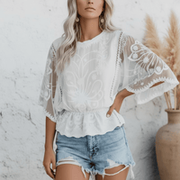 Bohemian linen blouse relaxed fit