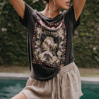 Bohemian linen blouse relaxed fit