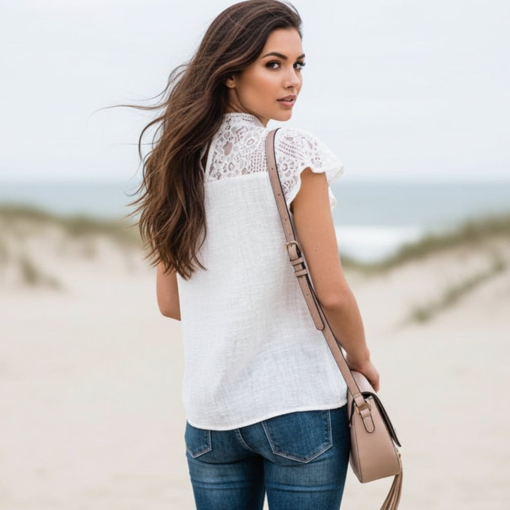 Bohemian linen blouse relaxed fit