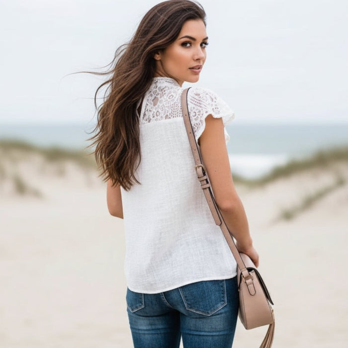 Bohemian linen blouse relaxed fit