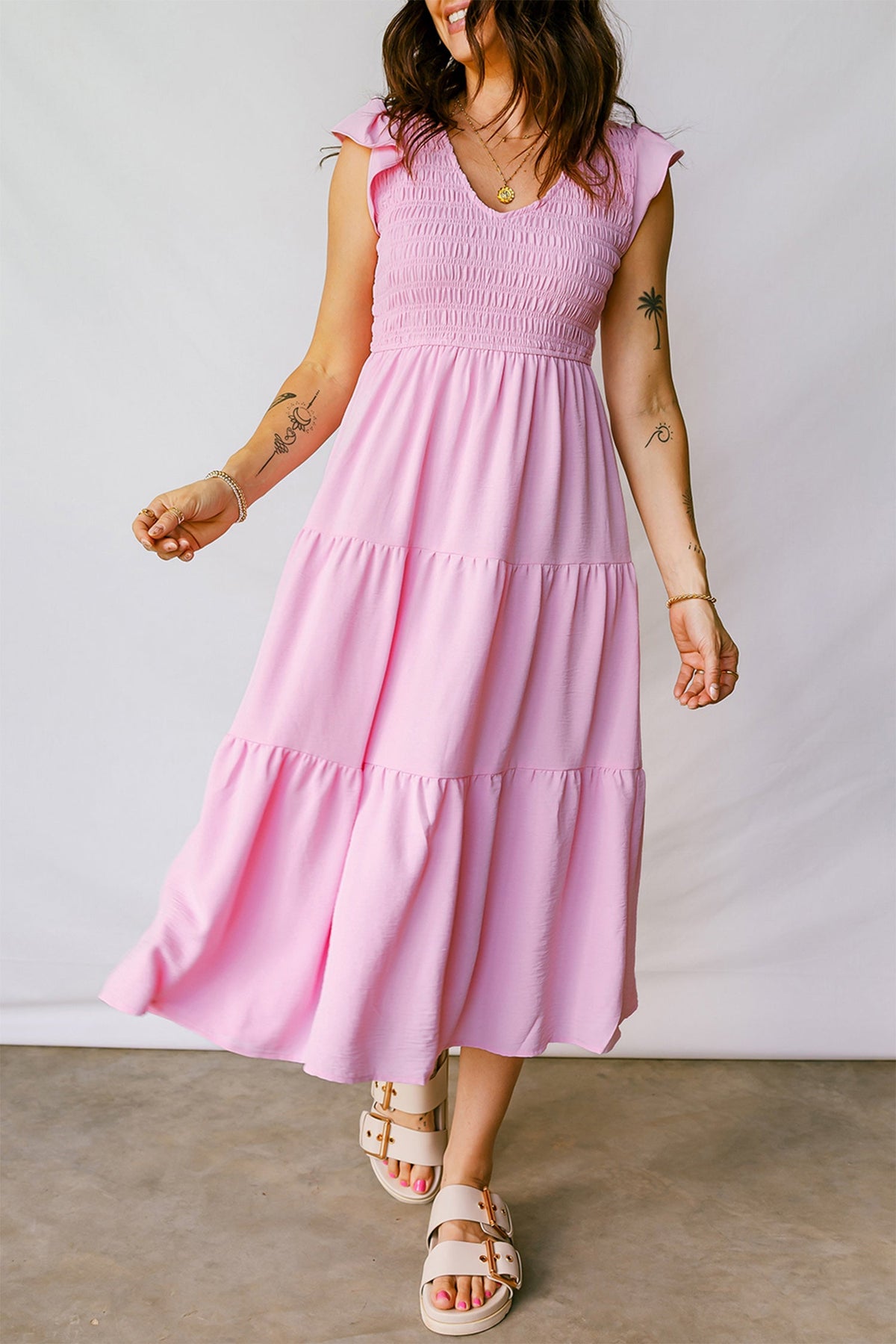 Bohemian Linen Midi Summer Dress