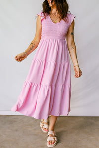 Bohemian Linen Midi Summer Dress