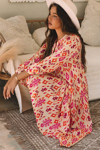 Bohemian loose fit printed dress