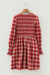 Bohemian Loose Plaid Beach Dress