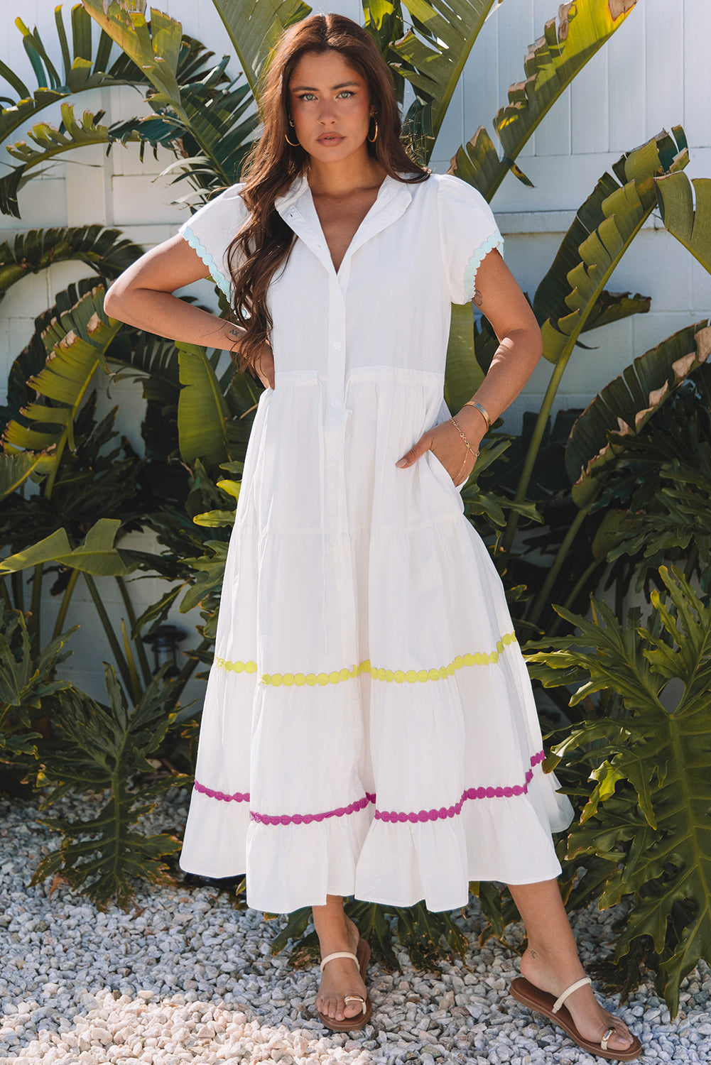 Bohemian maxi dress cotton detail