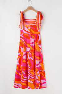 Bohemian maxi dress earth tones