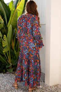 Bohemian maxi dress floral print