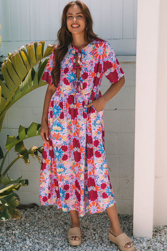 Bohemian Maxi Dress Floral Print