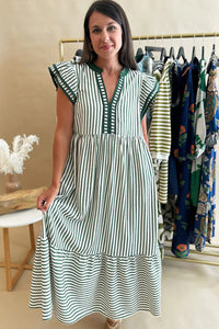 Bohemian Midi Dress Natural Fabric