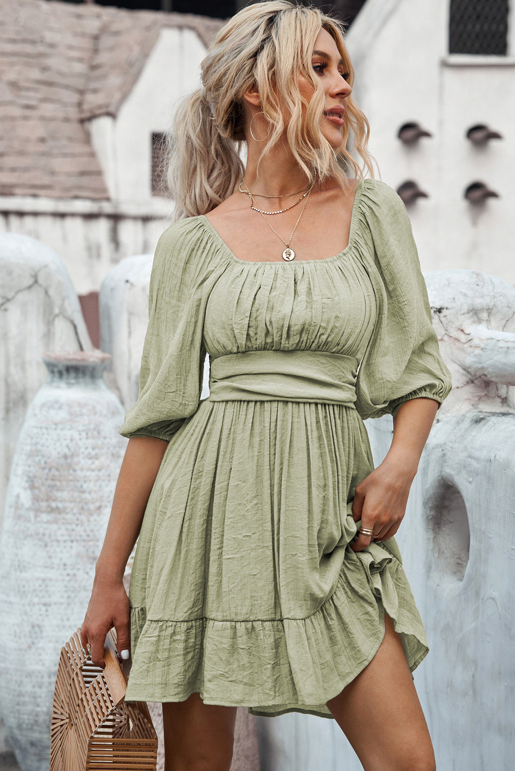 Bohemian Midi Dress Outdoor Portrait