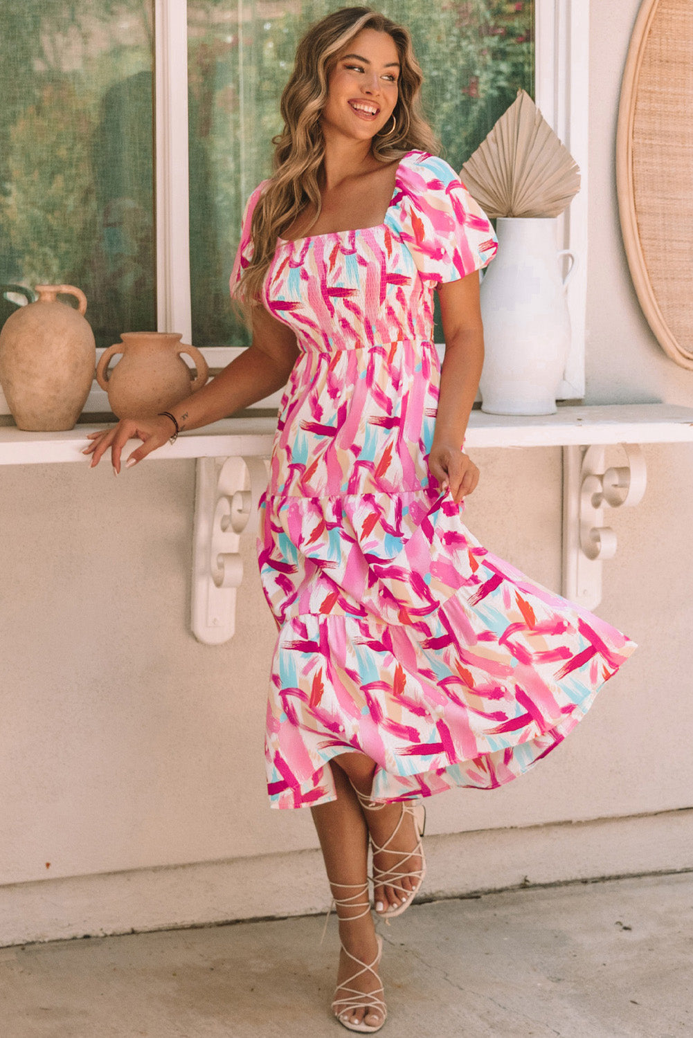 Bohemian Midi Dress Relaxed Silhouette