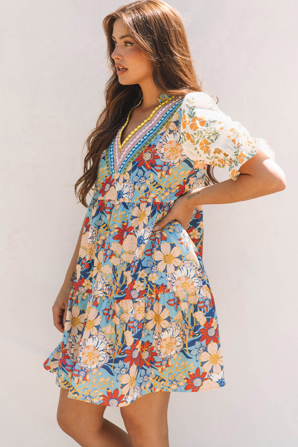 Bohemian Mini Dress Detail Close